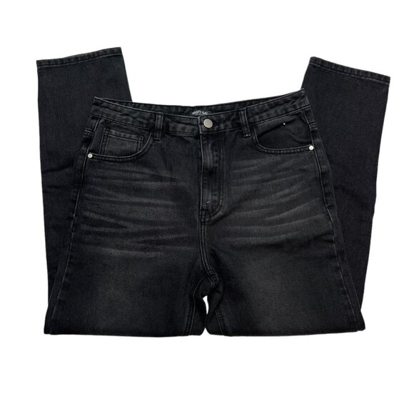 Nasty Gal Jeans NWT size 40 (US 8) Are You Gonna Say High-Waist Cropped black - Picture 2 of 12